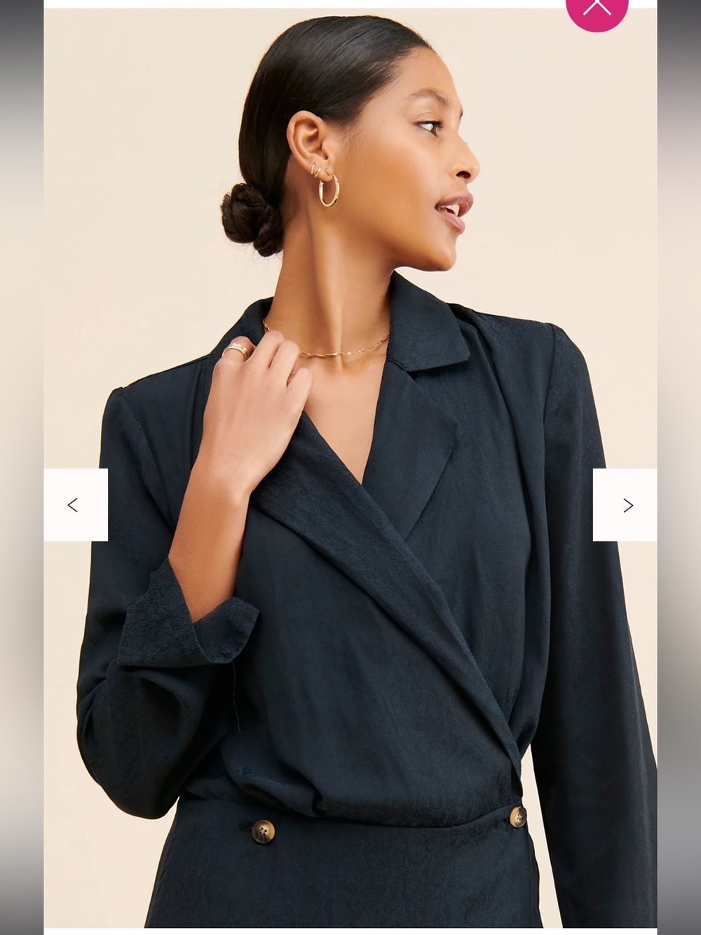 Free People Womens Black Long Sleeve Simone Notch Lapel Blazer Wrap Mini Dress M